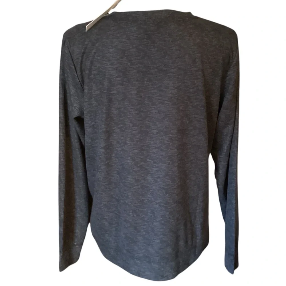 Jaclyn Intimates Whisperluxe Pajama Lounge‎ Top Waffle Knit Grey Large NWT